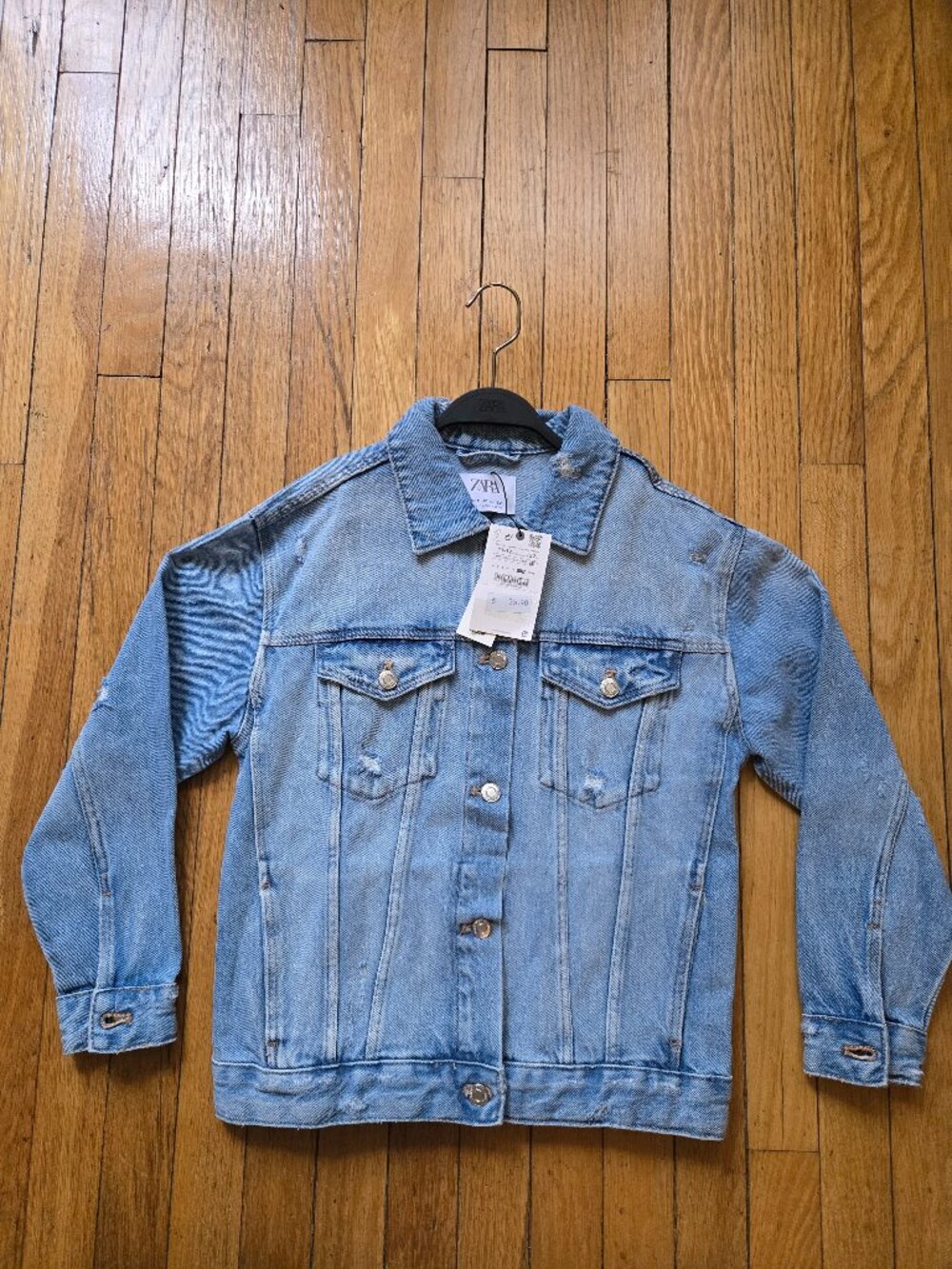 ZARA BOYS DISTRESSED DENIM JACKET SIZE 11-12 NWT